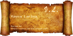 Vavra Larina névjegykártya